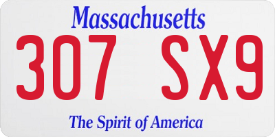 MA license plate 307SX9