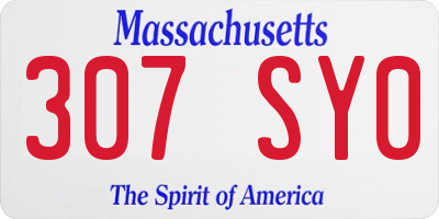 MA license plate 307SY0
