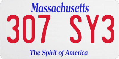 MA license plate 307SY3