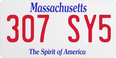MA license plate 307SY5