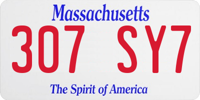MA license plate 307SY7