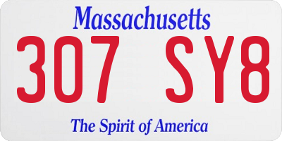MA license plate 307SY8