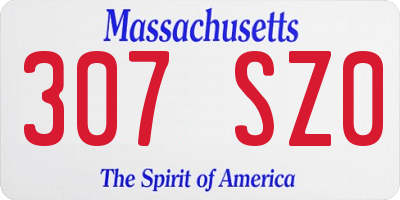 MA license plate 307SZ0