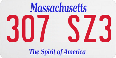 MA license plate 307SZ3