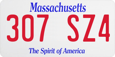 MA license plate 307SZ4