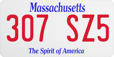 MA license plate 307SZ5