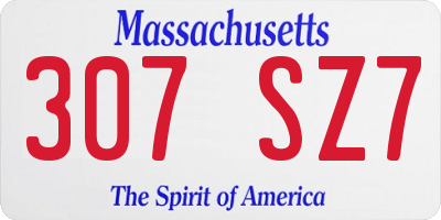 MA license plate 307SZ7