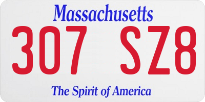 MA license plate 307SZ8
