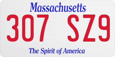 MA license plate 307SZ9