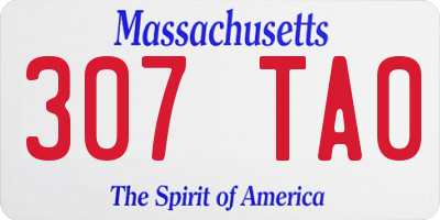 MA license plate 307TA0