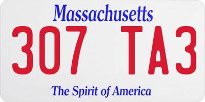 MA license plate 307TA3