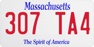 MA license plate 307TA4