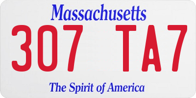 MA license plate 307TA7