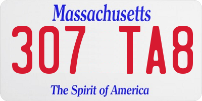 MA license plate 307TA8