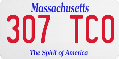 MA license plate 307TC0
