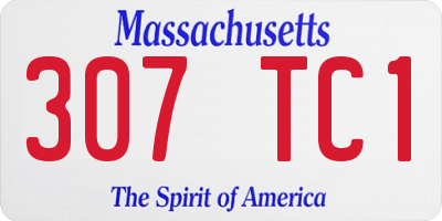 MA license plate 307TC1