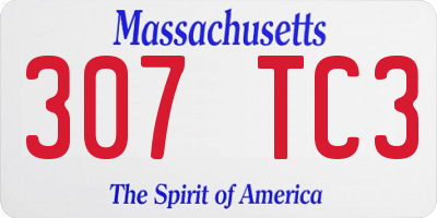 MA license plate 307TC3