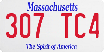MA license plate 307TC4