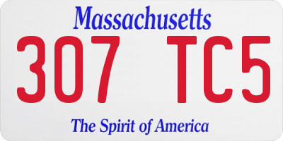 MA license plate 307TC5