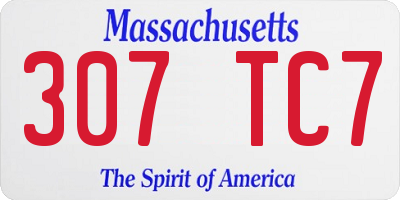 MA license plate 307TC7