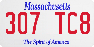 MA license plate 307TC8