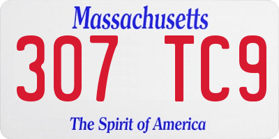 MA license plate 307TC9