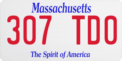 MA license plate 307TD0