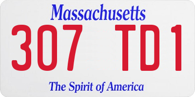 MA license plate 307TD1