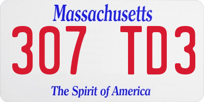 MA license plate 307TD3