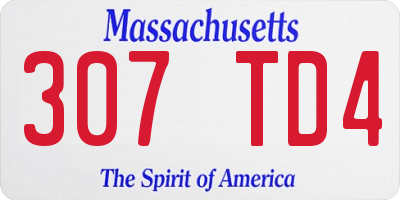 MA license plate 307TD4