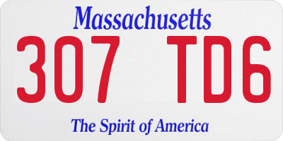 MA license plate 307TD6
