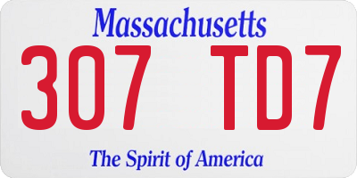 MA license plate 307TD7