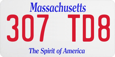 MA license plate 307TD8