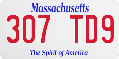 MA license plate 307TD9