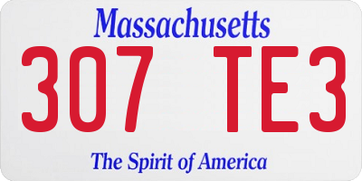 MA license plate 307TE3
