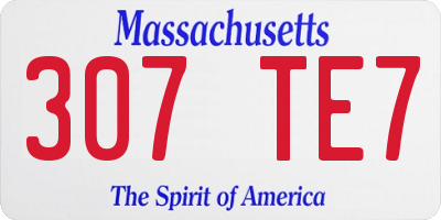 MA license plate 307TE7
