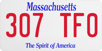 MA license plate 307TF0