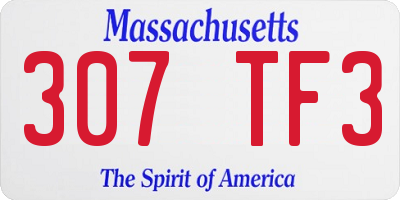 MA license plate 307TF3