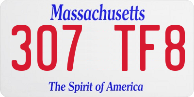 MA license plate 307TF8