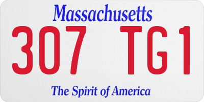 MA license plate 307TG1
