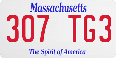 MA license plate 307TG3