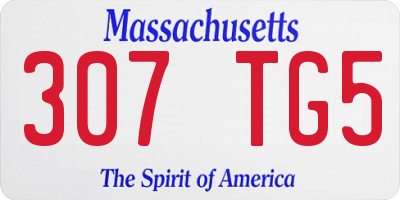 MA license plate 307TG5