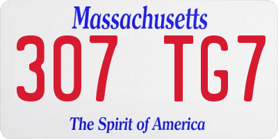 MA license plate 307TG7