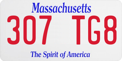 MA license plate 307TG8