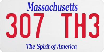 MA license plate 307TH3