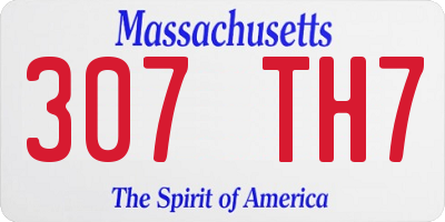 MA license plate 307TH7