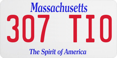 MA license plate 307TI0