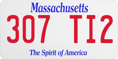 MA license plate 307TI2