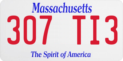 MA license plate 307TI3