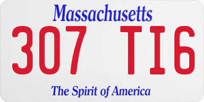 MA license plate 307TI6